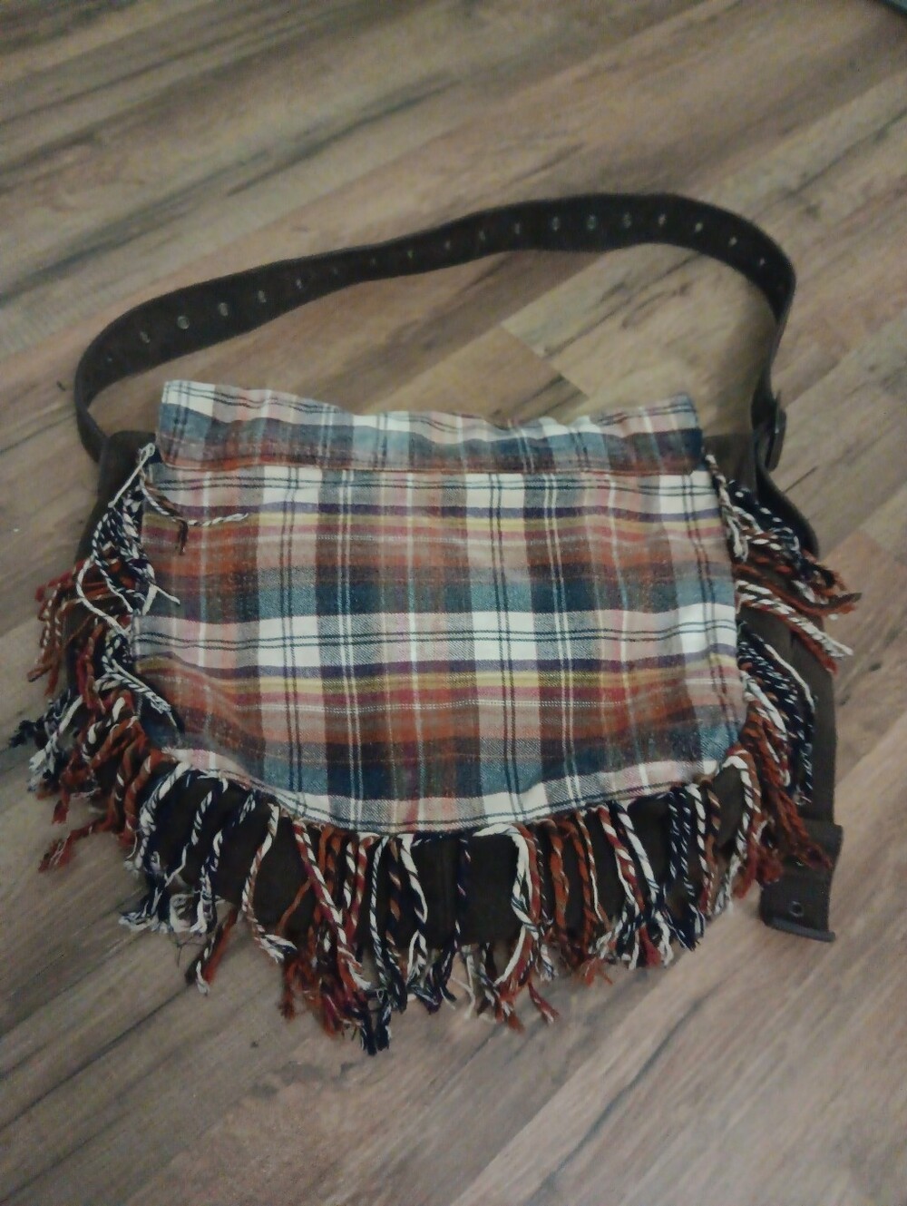Free People Plaid Polar Fringe Messanger Bag - Picture 6 of 6